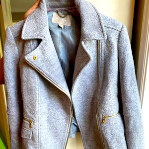 Banana republic light grey wool jacket with zipper